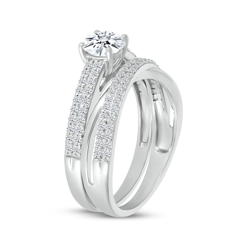 Round-Cut Diamond Crossover Bridal Set 7/8 ct tw 10K White Gold | Kay ...