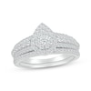 Thumbnail Image 1 of Multi-Diamond Pear-Shaped Bridal Set 7/8 ct tw Round-Cut 10K White Gold