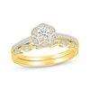 Thumbnail Image 1 of Round-Cut Diamond Flower Halo Bridal Set 1/3 ct tw 10K Yellow Gold