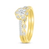 Thumbnail Image 2 of Round-Cut Diamond Flower Halo Bridal Set 1/3 ct tw 10K Yellow Gold