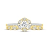 Thumbnail Image 4 of Round-Cut Diamond Flower Halo Bridal Set 1/3 ct tw 10K Yellow Gold