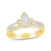 Thumbnail Image 1 of Multi-Diamond Marquise-Shaped Bridal Set 1/4 ct tw Round-Cut 10K Yellow Gold