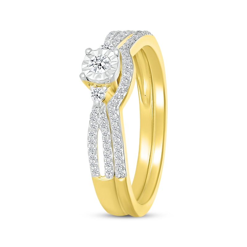 Main Image 2 of Round-Cut Diamond Bridal Set 1/6 ct tw 10K Yellow Gold