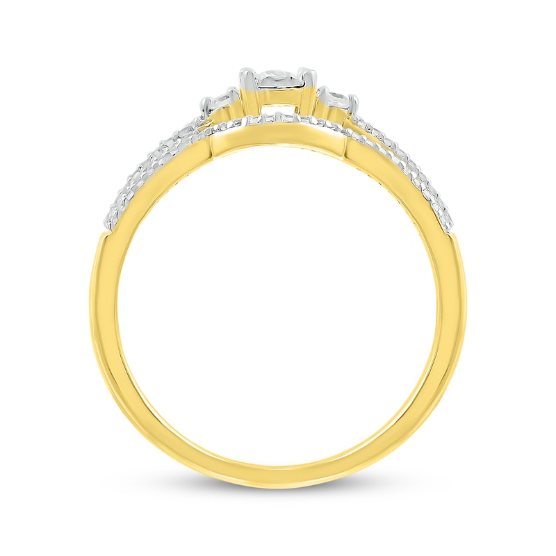 Main Image 3 of Round-Cut Diamond Bridal Set 1/6 ct tw 10K Yellow Gold