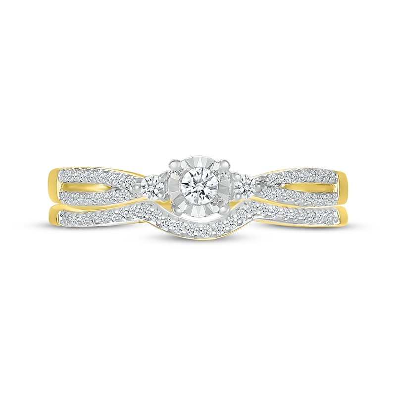 Main Image 4 of Round-Cut Diamond Bridal Set 1/6 ct tw 10K Yellow Gold