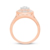 Thumbnail Image 3 of Round-Cut Diamond Halo Cushion Frame Bridal Set 5/8 ct tw 10K Rose Gold