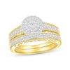 Thumbnail Image 1 of Multi-Diamond Halo Round-Cut Bridal Set 1/2 ct tw 10K Yellow Gold