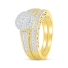 Thumbnail Image 2 of Multi-Diamond Halo Round-Cut Bridal Set 1/2 ct tw 10K Yellow Gold