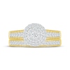 Thumbnail Image 4 of Multi-Diamond Halo Round-Cut Bridal Set 1/2 ct tw 10K Yellow Gold