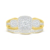 Thumbnail Image 4 of Multi-Diamond Cushion Frame Bridal Set 5/8 ct tw Round-Cut 10K Yellow Gold