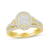 Thumbnail Image 1 of Multi-Diamond Oval Frame Bridal Set 1/2 ct tw Round-Cut 10K Yellow Gold