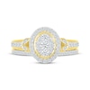 Thumbnail Image 4 of Multi-Diamond Oval Frame Bridal Set 1/2 ct tw Round-Cut 10K Yellow Gold