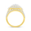 Thumbnail Image 3 of Multi-Diamond Pear-Shaped Double Frame Bridal Set 1-1/4 ct tw Round-Cut 10K Yellow Gold