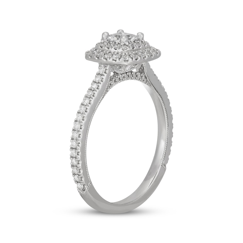 Main Image 2 of Neil Lane Princess-Cut Diamond Double Cushion Frame Engagement Ring 3/4 ct tw 14K White Gold