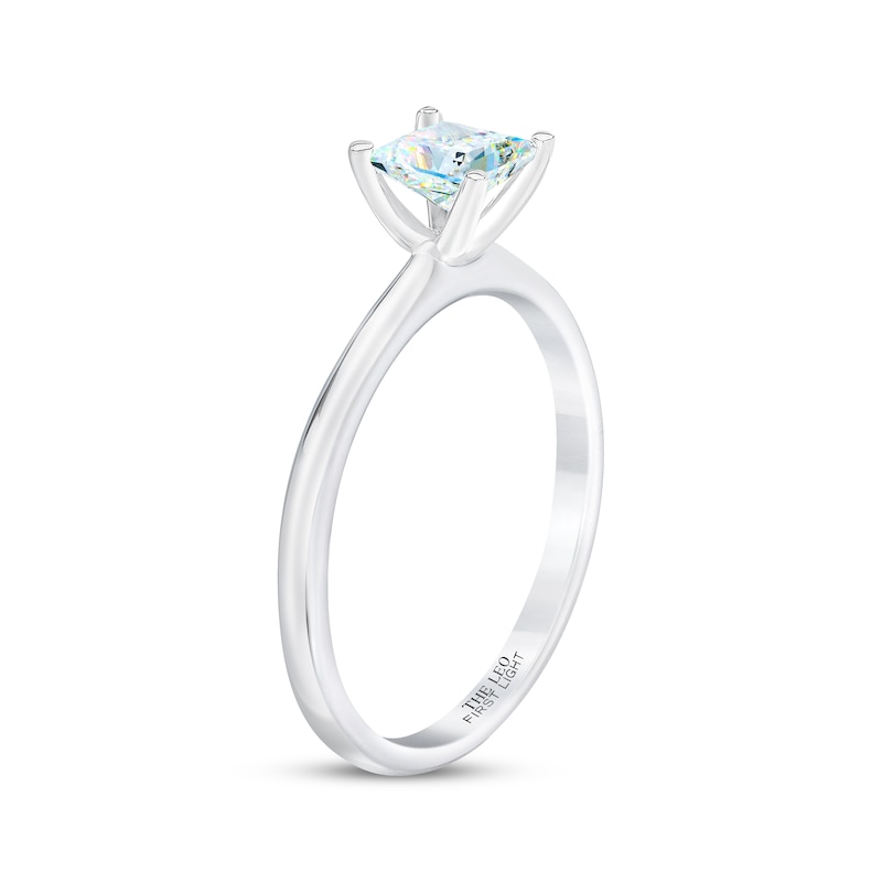 THE LEO First Light Diamond Princess-Cut Solitaire Engagement Ring 1/2 ct tw 14K White Gold (I/I1)