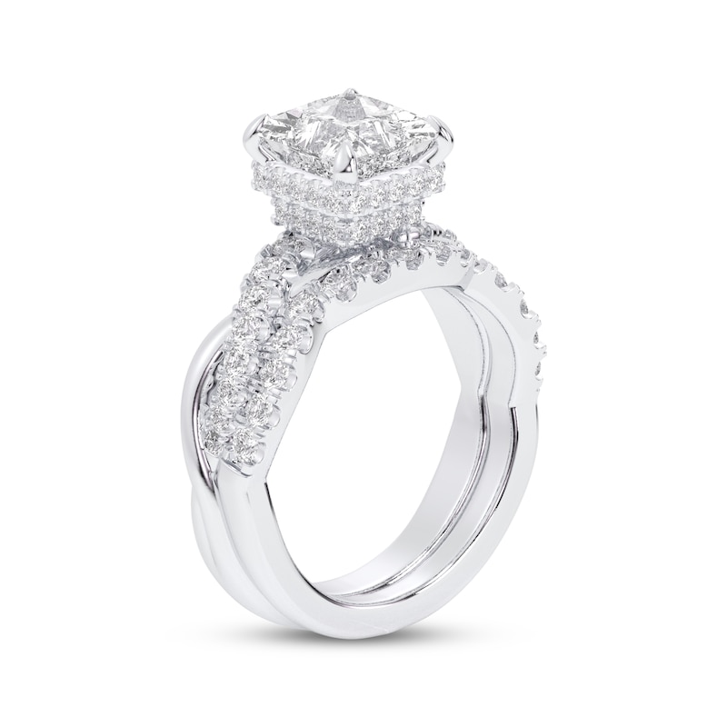 Lab-Created Diamonds by KAY Princess-Cut Double Cuff Bridal Set 3 ct tw 14K White Gold (SI2/F)