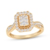 Thumbnail Image 1 of Multi-Diamond Octagon Halo Engagement Ring 1/2 ct tw 14K Yellow Gold