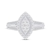 Thumbnail Image 3 of Multi-Diamond Marquise Halo Engagement Ring 1/2 ct tw 14K White Gold