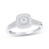 Thumbnail Image 1 of Multi-Diamond Cushion Halo Engagement Ring 3/8 ct tw 14K White Gold