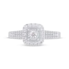 Thumbnail Image 3 of Multi-Diamond Cushion Halo Engagement Ring 3/8 ct tw 14K White Gold