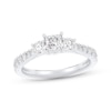 Thumbnail Image 1 of Princess & Round-Cut Diamond Three-Stone Engagement Ring 1 ct tw 14K White Gold