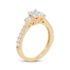 Thumbnail Image 2 of Princess & Round-Cut Diamond Three-Stone Engagement Ring 1 ct tw 14K Yellow Gold