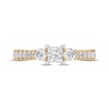 Thumbnail Image 3 of Princess & Round-Cut Diamond Three-Stone Engagement Ring 1 ct tw 14K Yellow Gold