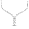 Thumbnail Image 1 of Our Story Together Diamond Chevron Necklace 1/4 ct tw 10K White Gold 18&quot;