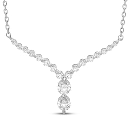 Our Story Together Diamond Chevron Necklace 1/4 ct tw 10K White Gold 18&quot;
