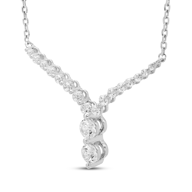 Main Image 2 of Our Story Together Diamond Chevron Necklace 1/4 ct tw 10K White Gold 18&quot;