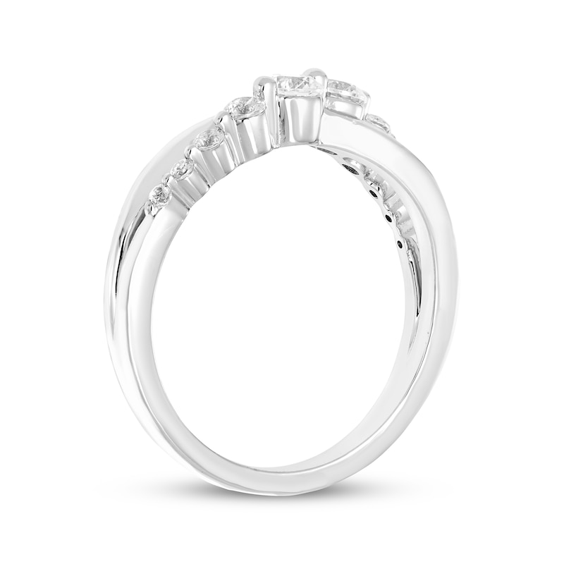 Main Image 2 of Our Story Together Diamond Crossover Ring 1/2 ct tw 10K White Gold