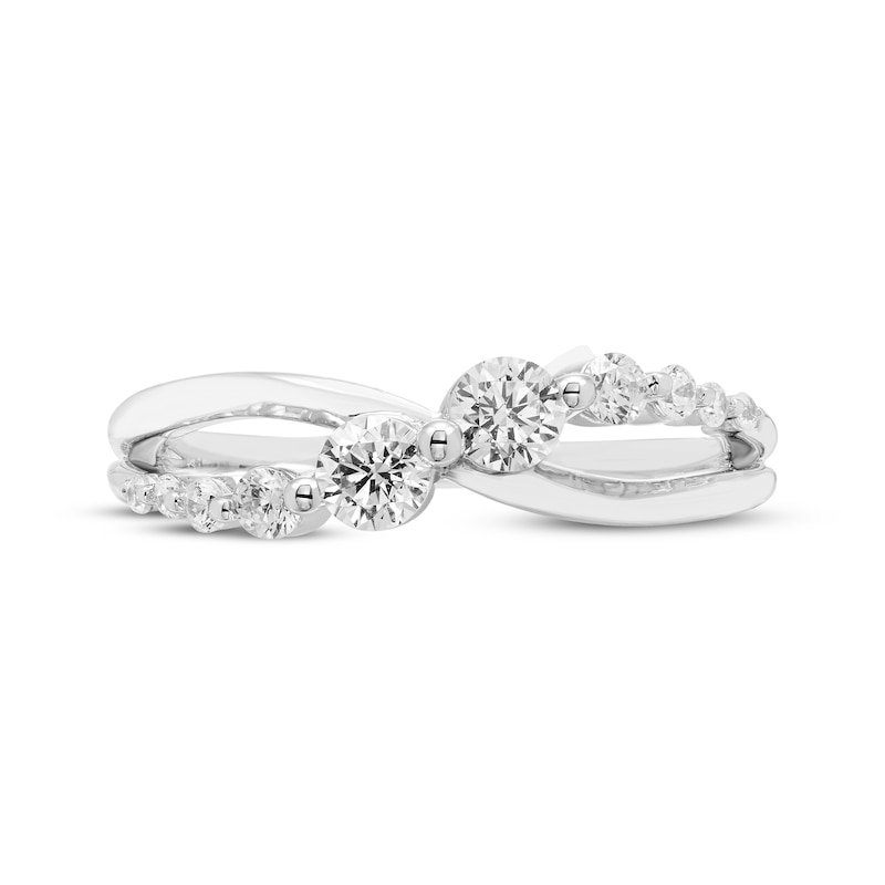 Main Image 3 of Our Story Together Diamond Crossover Ring 1/2 ct tw 10K White Gold