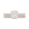 Thumbnail Image 4 of Multi-Diamond Center Cushion-Shaped Halo Engagement Ring 3/4 ct tw 14K Yellow Gold