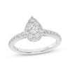 Thumbnail Image 1 of Multi-Diamond Center Pear-Shaped Halo Engagement Ring 3/4 ct tw 14K White Gold