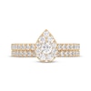 Thumbnail Image 4 of Multi-Diamond Center Pear-Shaped Halo Engagement Ring 3/4 ct tw 14K Yellow Gold