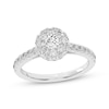 Thumbnail Image 1 of Multi-Diamond Center Halo Engagement Ring 3/4 ct tw 14K White Gold