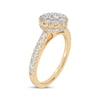 Thumbnail Image 1 of Multi-Diamond Center Halo Engagement Ring 3/4 ct tw 14K Yellow  Gold
