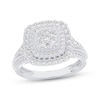 Thumbnail Image 1 of Multi-Diamond Cushion Double-Halo Engagement Ring 1 ct tw 14K White Gold