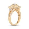 Thumbnail Image 2 of Multi-Diamond Cushion Double-Halo Engagement Ring 1 ct tw 14K Yellow Gold