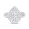 Thumbnail Image 3 of Multi-Diamond Pear-Shaped Double-Halo Engagement Ring 1 ct tw 14K White Gold