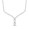 Thumbnail Image 1 of Our Story Together Diamond Chevron Necklace 1/2 ct tw 10K White Gold 18&quot;