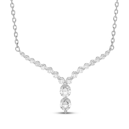 Our Story Together Diamond Chevron Necklace 1/2 ct tw 10K White Gold 18&quot;