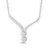 Thumbnail Image 2 of Our Story Together Diamond Chevron Necklace 1/2 ct tw 10K White Gold 18&quot;