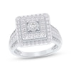 Thumbnail Image 1 of Multi-Diamond Square-Shaped Halo Engagement Ring 1 ct tw 14K White Gold