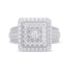 Thumbnail Image 3 of Multi-Diamond Square-Shaped Halo Engagement Ring 1 ct tw 14K White Gold