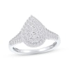 Thumbnail Image 1 of Multi-Diamond Pear-Shaped Halo Engagement Ring 1/2 ct tw 14K White Gold