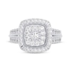 Thumbnail Image 3 of Multi-Diamond Cushion Halo Engagement Ring 1 ct tw 14K White Gold