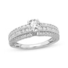 Thumbnail Image 1 of Round-Cut Diamond Three-Row Engagement Ring 1 ct tw 14K White Gold