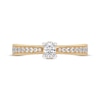 Thumbnail Image 2 of Oval-Cut Diamond Tapered Engagement Ring 1/2 ct tw 14K Yellow Gold