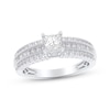 Thumbnail Image 1 of Princess-Cut Diamond Three-Row Channel Engagement Ring 1 ct tw 14K White Gold